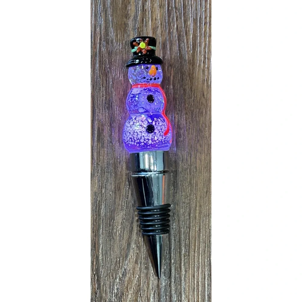 Pier 1 imports LED Bottle Stopper Snowman W/Color Changing Light